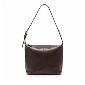 Vintage Brown Leather Gold Hardware Zippered Coach Hand Bag Shoulder Bag Purse